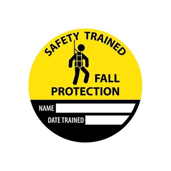 Nmc Safety Trained Fall Protection Name Date Trained Hard Hat Label, Pk25, HH147R HH147R - main